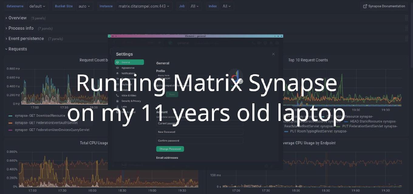 Running Matrix Synapse on my 11 years old laptop