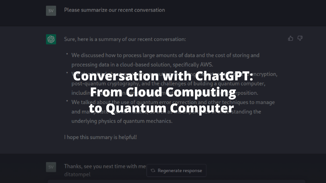 A little conversation with ChatGPT from AWS to Quantum Computer