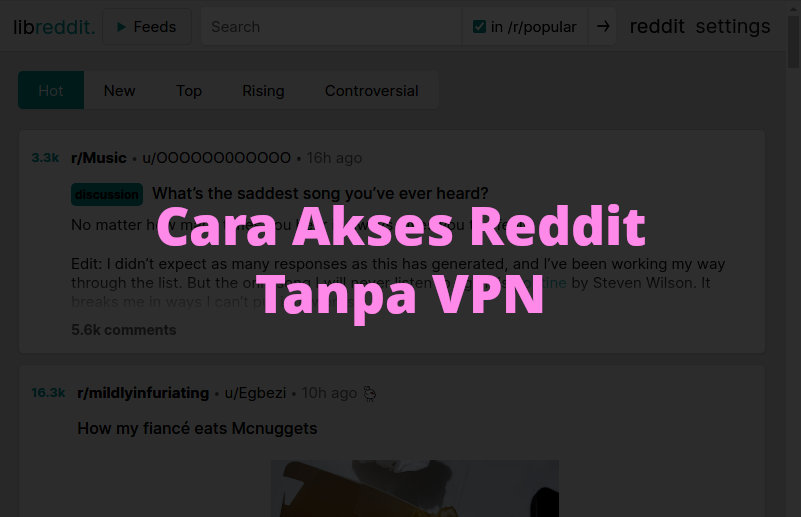 Cara Akses Reddit Tanpa VPN Dengan Libreddit