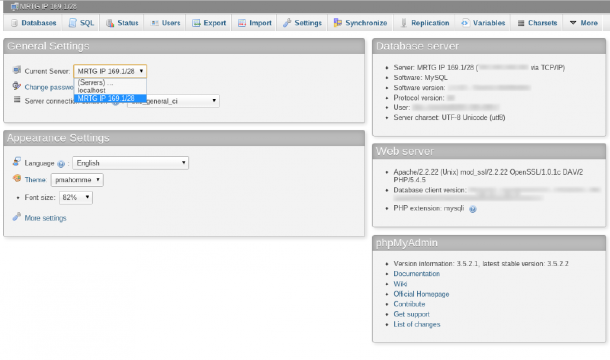 PHPMyAdmin Configuration for Multi Database Server