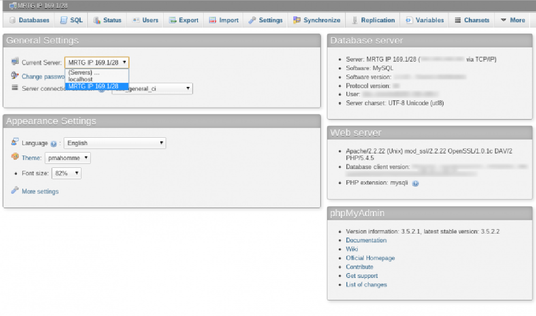 PHPMyAdmin Configuration for Multi Database Server