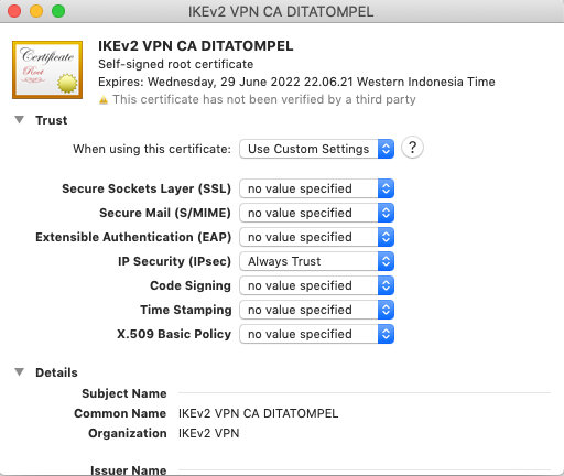MacOS VPN CA