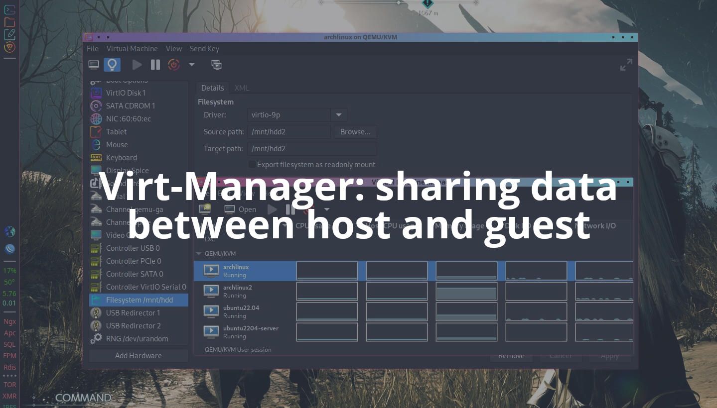 VirtManager sharing data between host and guests (libvirt virtiofs) Tutorials ditatompel