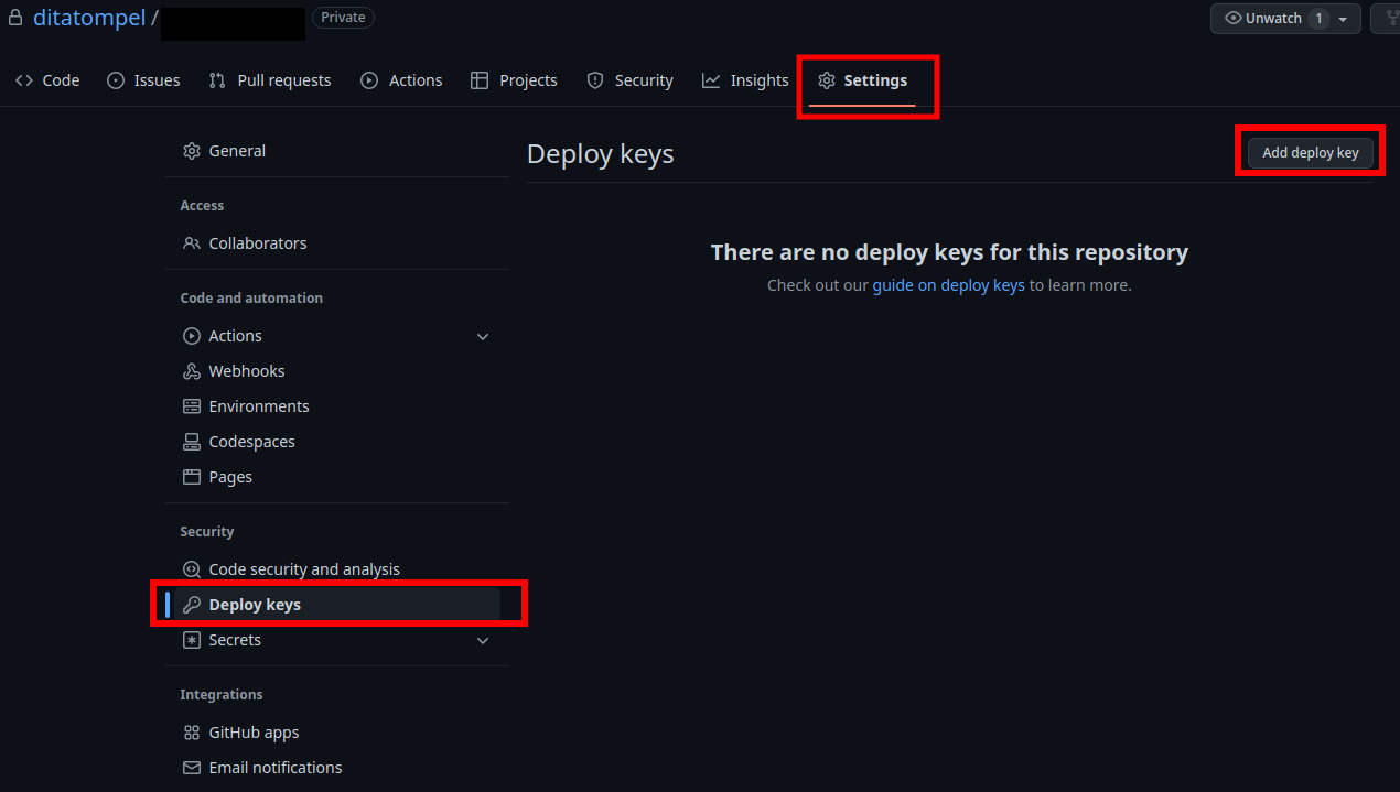 GitHub Deploy keys
