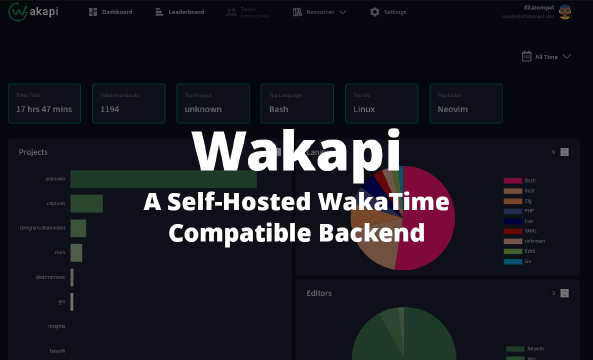 Menginstall Wakapi, Sebuah Self-Hosted Koding Statistik yang Kompatible Dengan WakaTime Client API