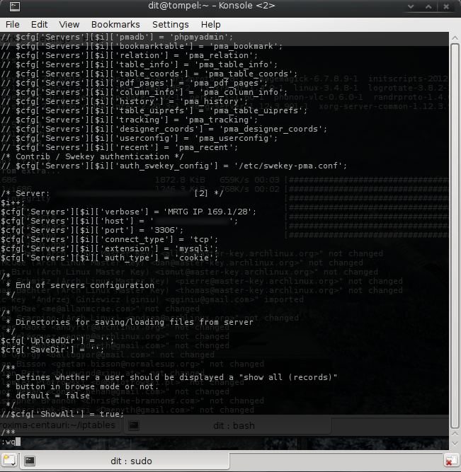 PHPMyAdmin <code>config.inc.php</code>